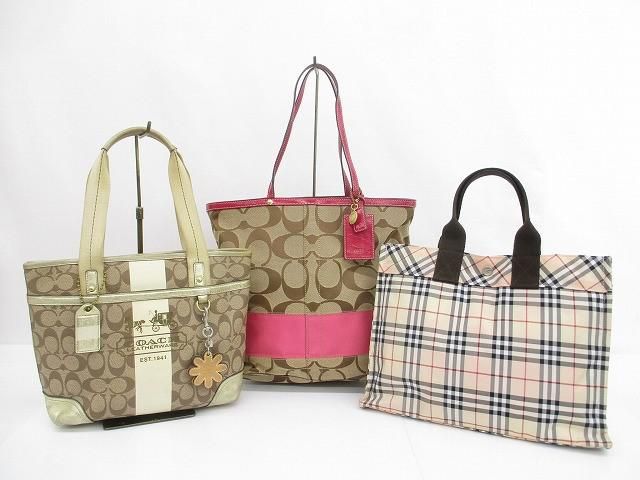 バーバリー ノバチェック|コーチ シグネチャー 10125 11349 トートバッグ 3点 鞄 レディース