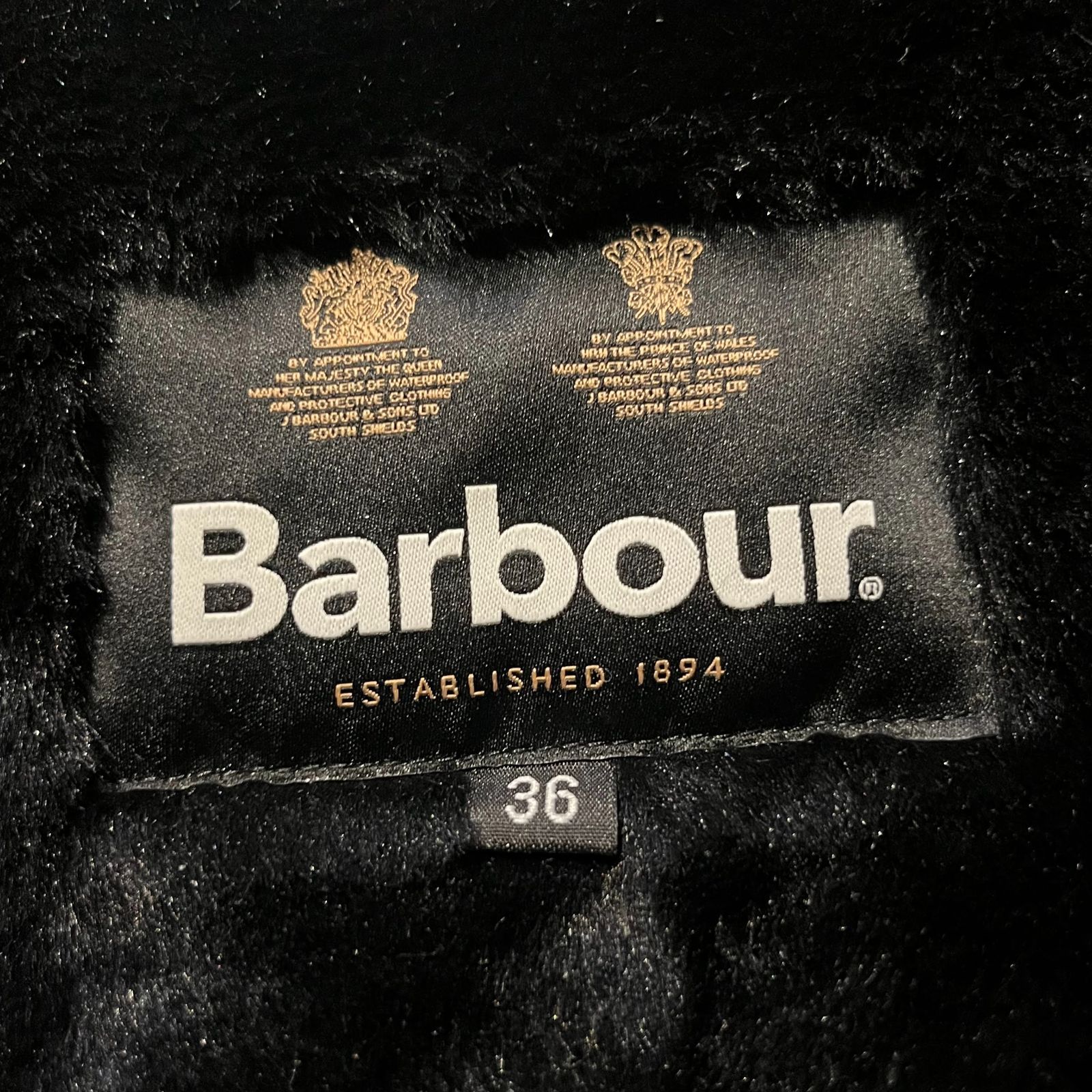 タグ付未使用　Barbour ファー　ベスト ジャケット　サイズ36 ブラック タグ付未使用 Barbour ファー ベスト ジャケット サイズ36