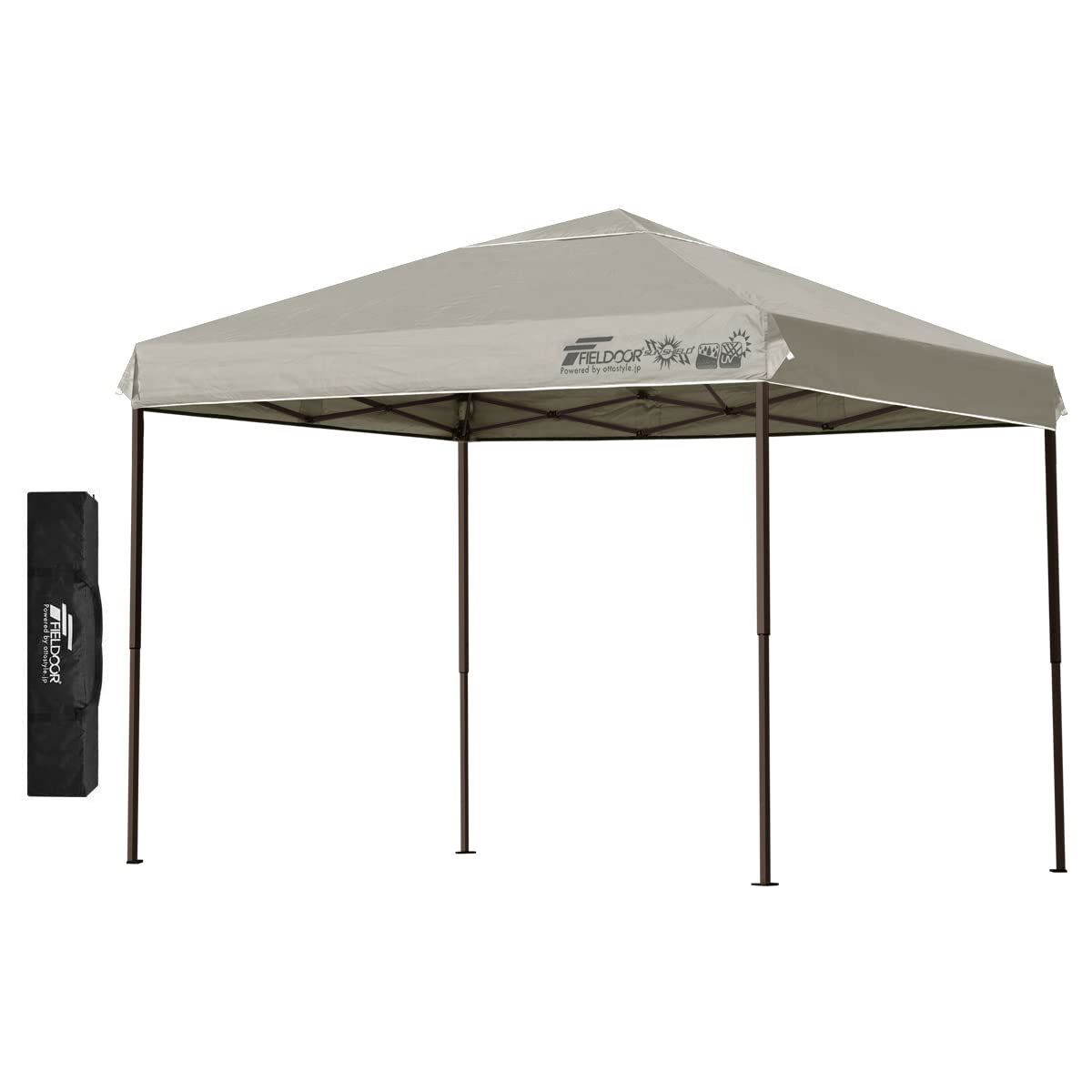 数量 FIELDOOR 組立て簡単!! 2.5×2.5m 3.0×3.0m 3.0×2.0m ワンタッチタープテント 強化版 G03 屋根柱が8本に増強 別売りオプションパーツが豊富 高耐水加工 シルバーコーティング UVカットコーティング