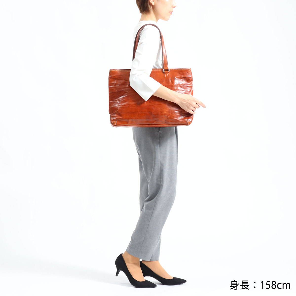 美品 VERAPELLE トートバッグ イタリア製 レザー ダークブラウン 
