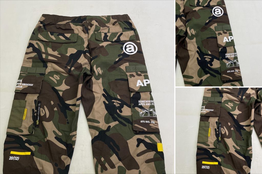 ア ベイシング エイプ★スノーボード★パンツ★カモフラ★カーキ★M 01w-5002 アベイシングエイプ A BATHING APE カモフラ柄 カーゴ