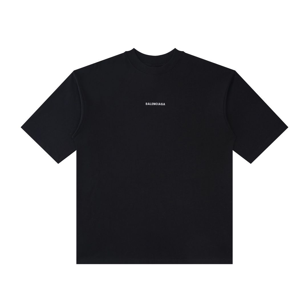 新品 BALENCIAGA バレンシアガ  胸元にレーザーリフレクティブプリント 短袖Tシャツ ブラック 男女兼用