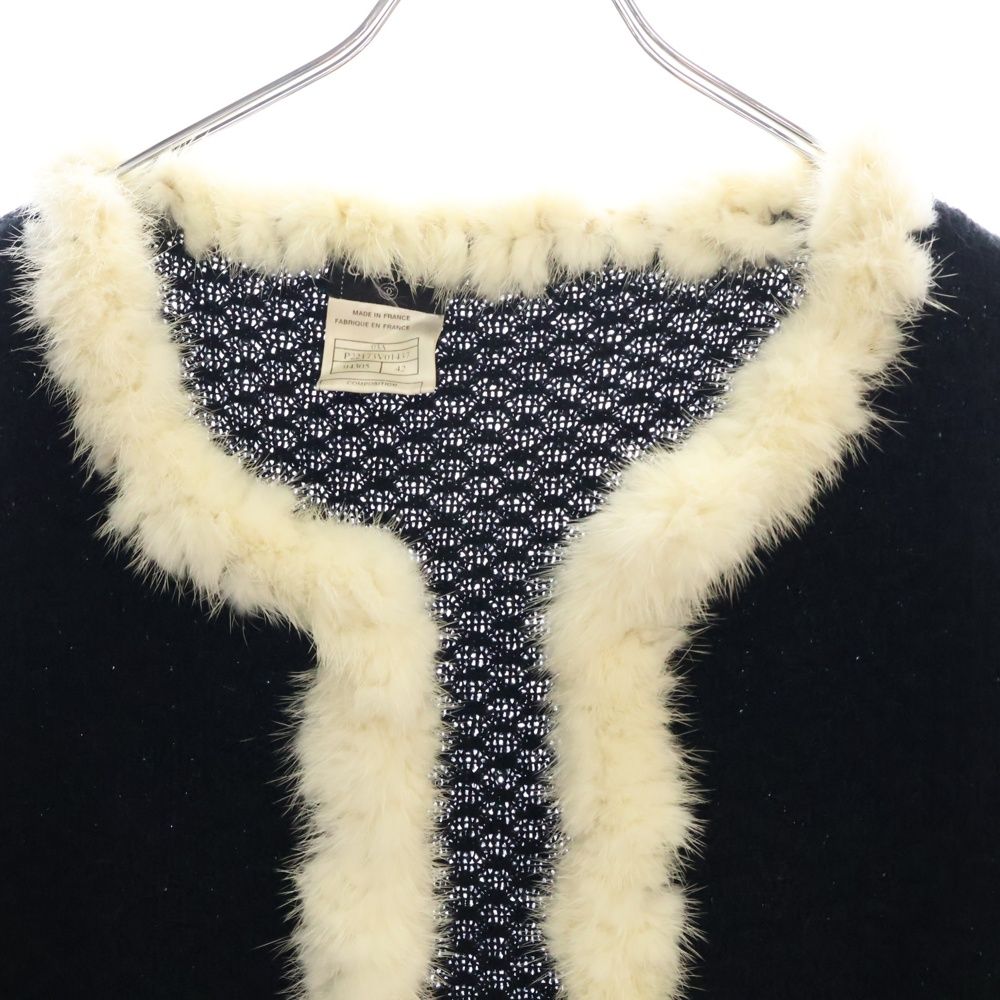 CHANEL (シャネル) ファー付きカーディガン ココマーク ニット