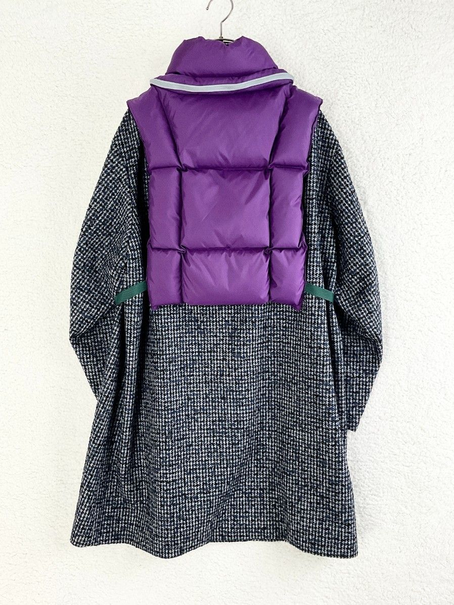 美品】クラネダウンコートウールロング丈テーラードカラーネイビー2