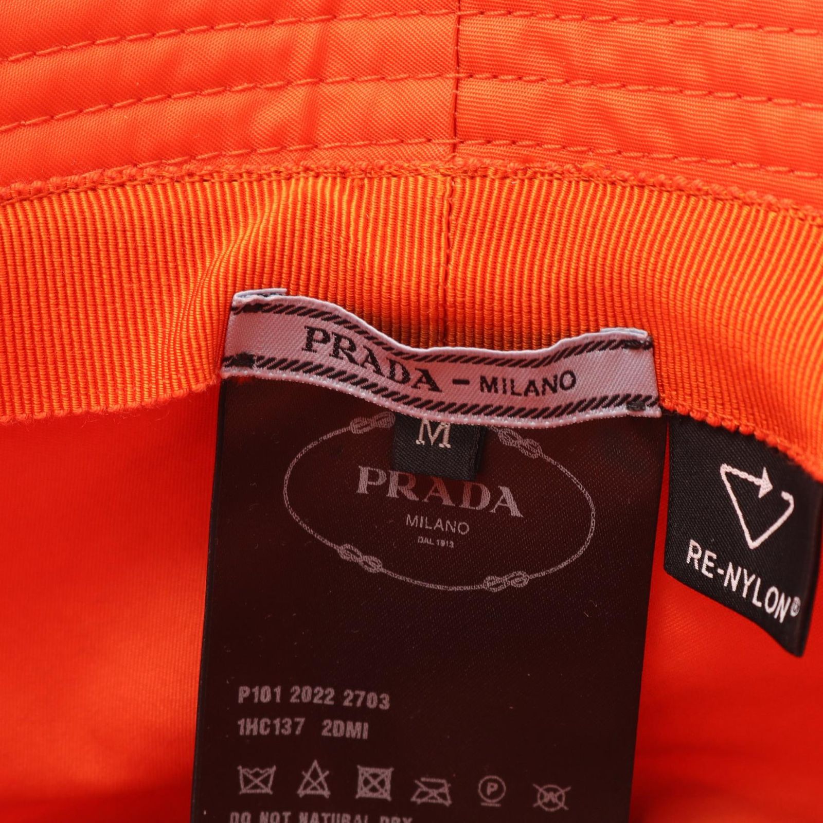 プラダ PRADA ハット Re-Nylon 1HC137 オレンジ ナイロン バケット 
