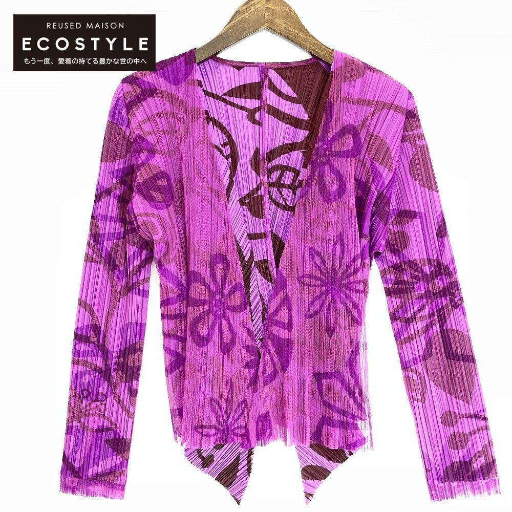 PLEATS PLEASE プリーツプリーズ PP53-J0693 パープル リーフ柄 レース  