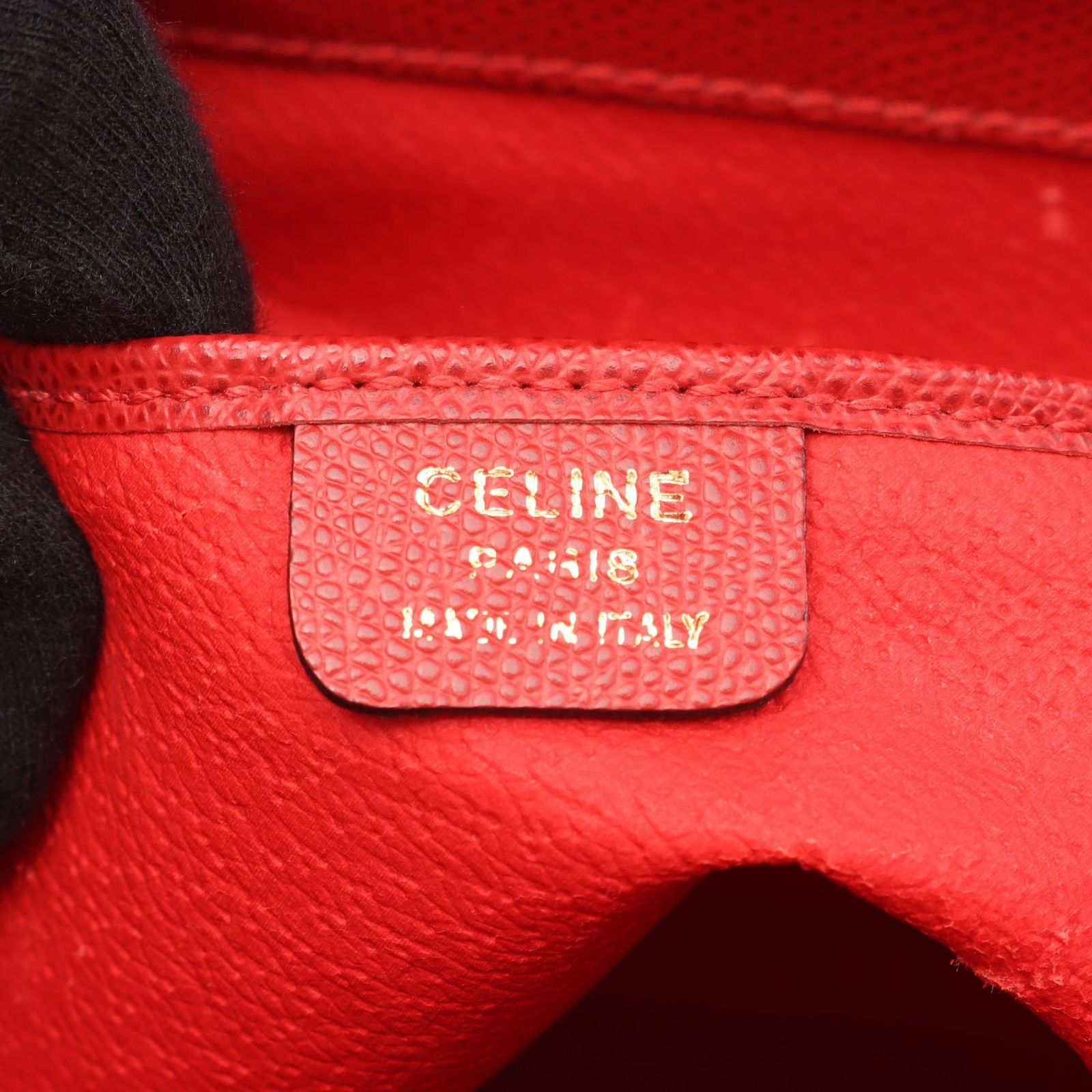 セリーヌ リュック ターンロック 巾着 革 赤 バックパック FM650 セリーヌ CELINE リュックサック バックパック レッド レザー