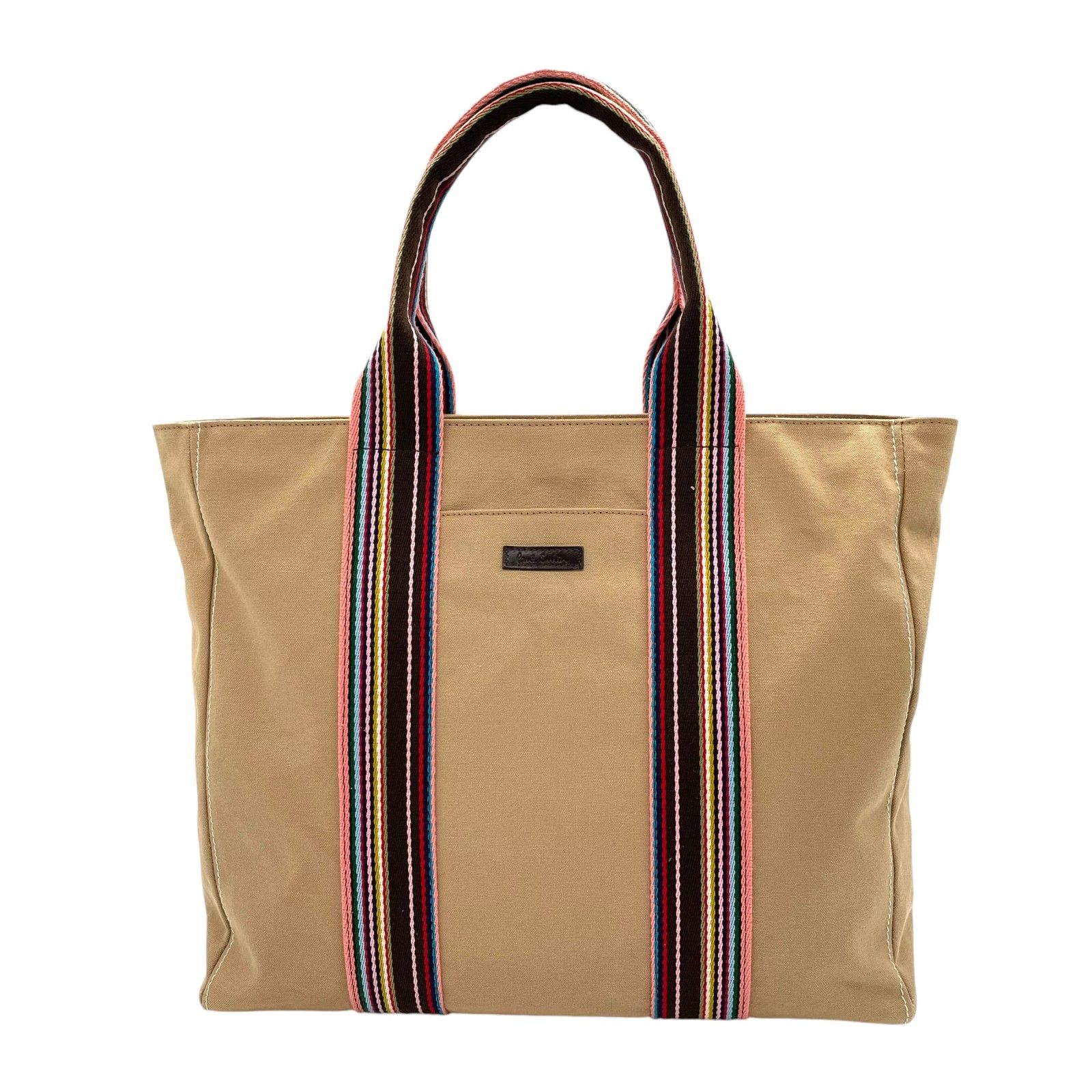 美品 Paul Smith ポールスミス キャンバス トートバッグ マルチストライプ ベージュ A4収納可能 ユニセックス S97 - メルカリ