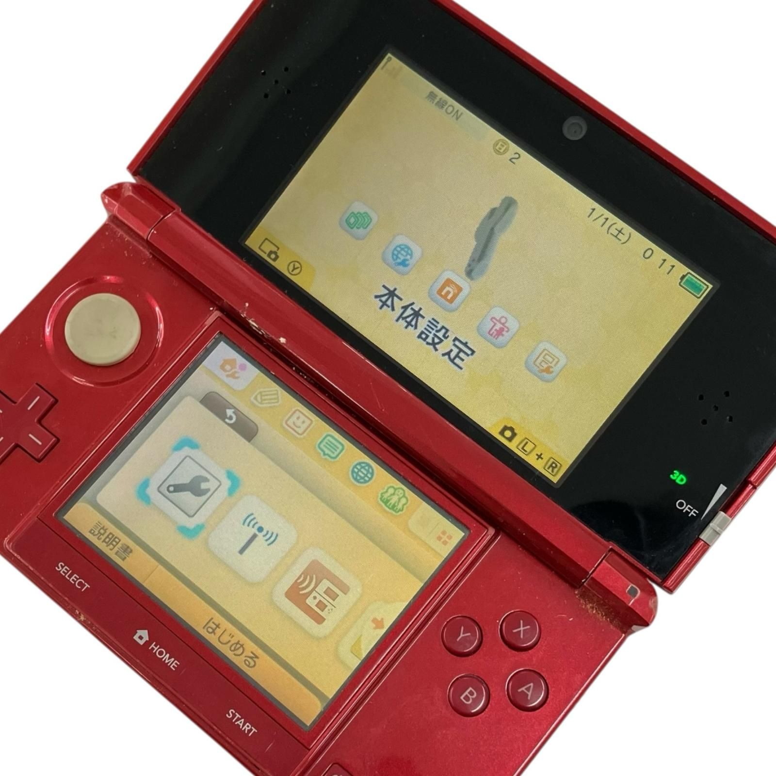 現状品 Nintendo 任天堂 ニンテンドー3DS CTR-001 レッド - メルカリ
