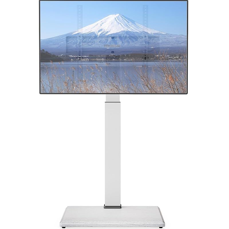 PERLEGEAR テレビスタンド 壁寄せ ハイタイプ 30 60インチ テレビ台 tvスタンド tv stand 耐荷重40kg VESA75x75mm VESA400x400mm 8段階高さ調整 左右±40度首振り 上下±5度調整 木目調ホワイト 1