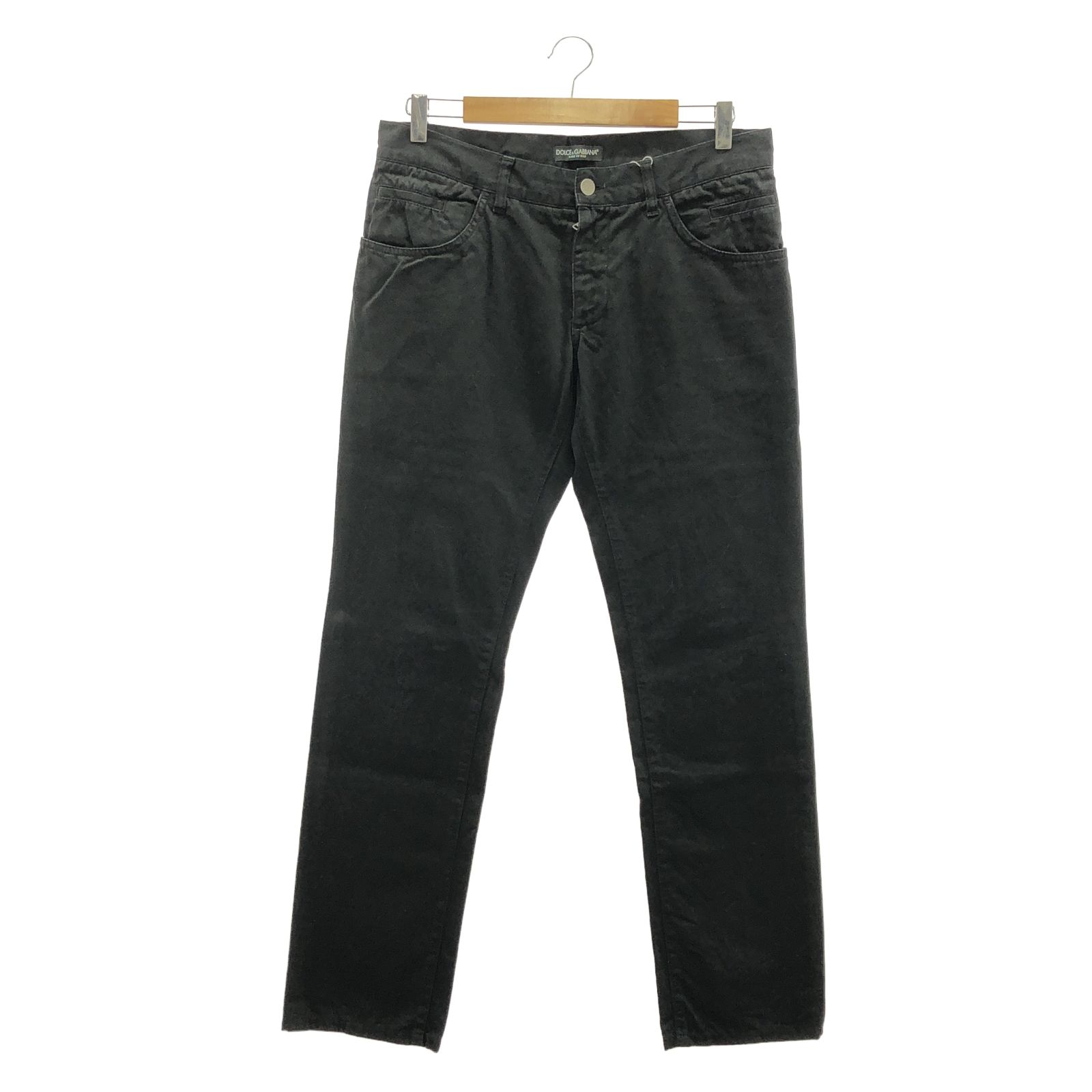 ドルチェアンドガッバーナ DOLCE - GABBANA パンツ ブラック コットン パンツ メンズ Used B