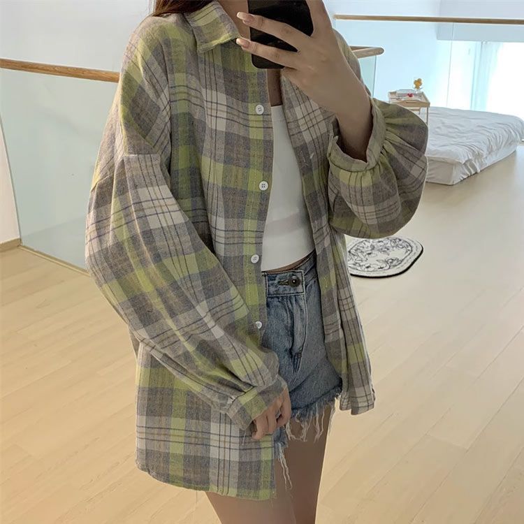 シャツ チェックシャツ シャツ レディース 長袖 シャツブラウス 春 夏 薄手 トップス 羽織り ゆったり はおり カジュアル チェック柄  大きいサイズ シャツ チェックシャツ レディース 長袖 シャツブラウス 春 夏