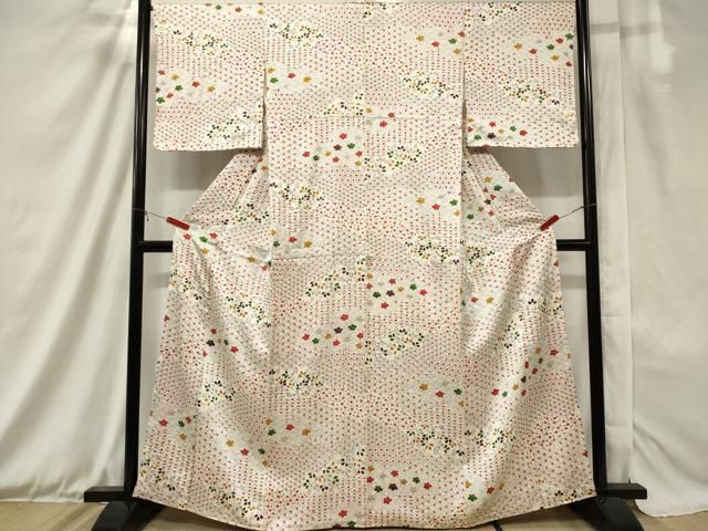 平和屋着物□訪問着 絞り 刺繍 流水扇面花文 正絹 逸品 BAAM1701xi