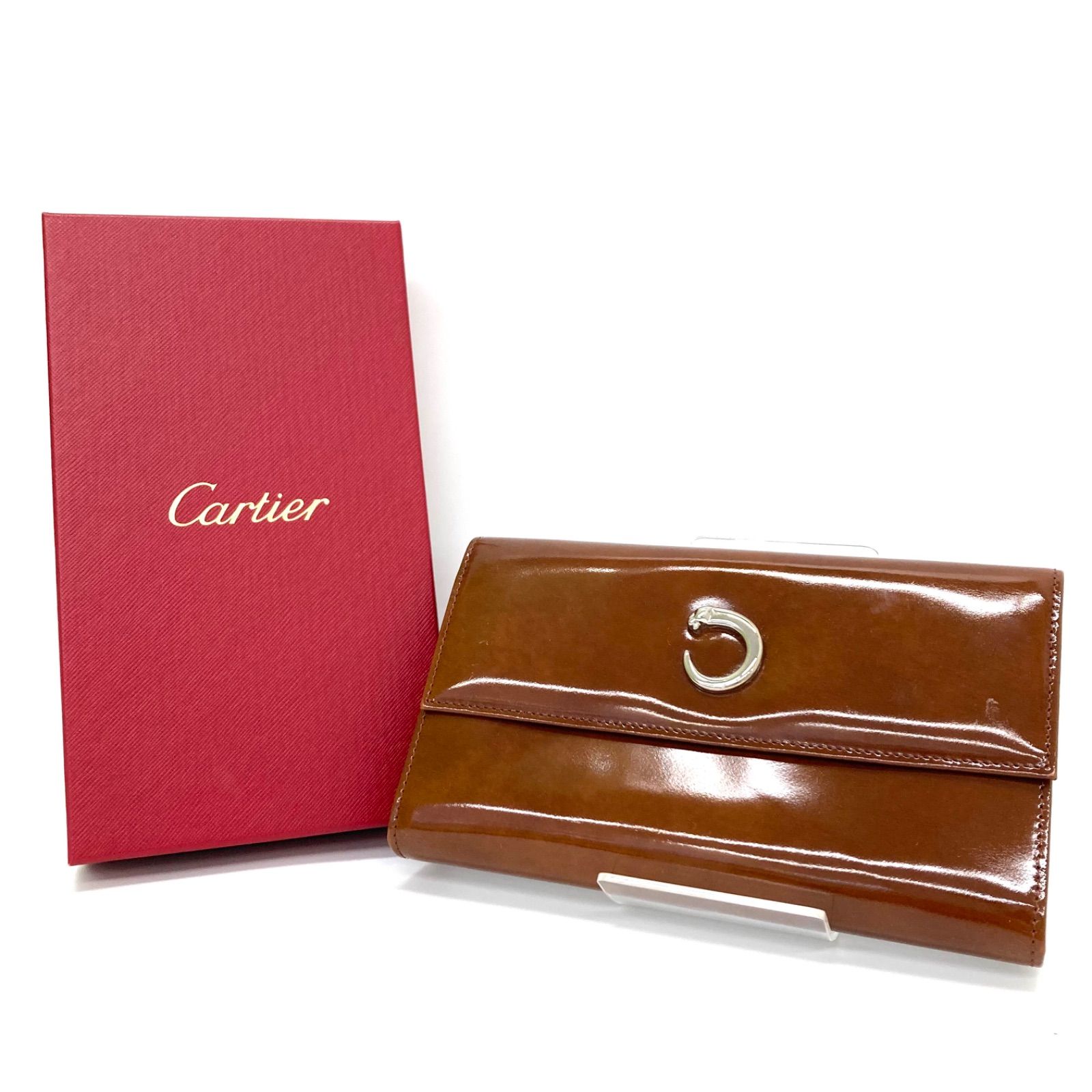 ◇Cartier◇カルティエ パンテール 長財布 三つ折り財布 ブラウン 
