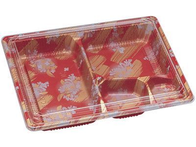 弁当箱 使い捨て 松花堂 202-1 よしの 100個 透明 蓋付き ランチボックス 弁当容器 業務用 本体 レンジ 電子レンジ OK