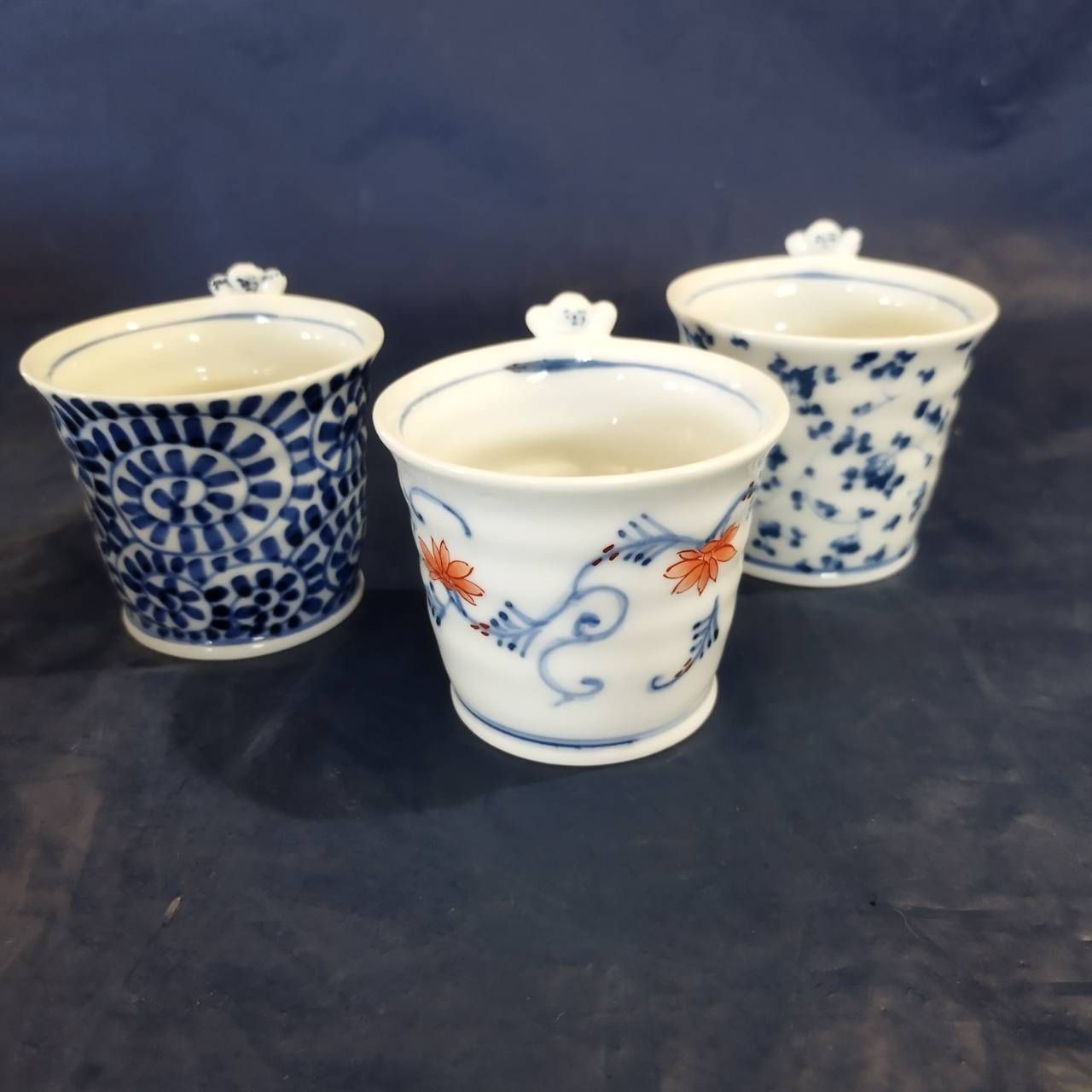 有田・波佐見焼 林九郎窯 花紋湯呑み揃 5客セット 日本茶用品・茶器