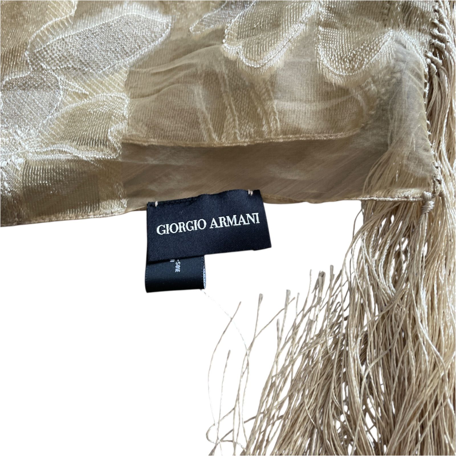 美品ジョルジオ アルマーニ フリンジショール☆ GIORGIO ARMANI - GIORGIOARMANI(ジョルジオアルマーニ