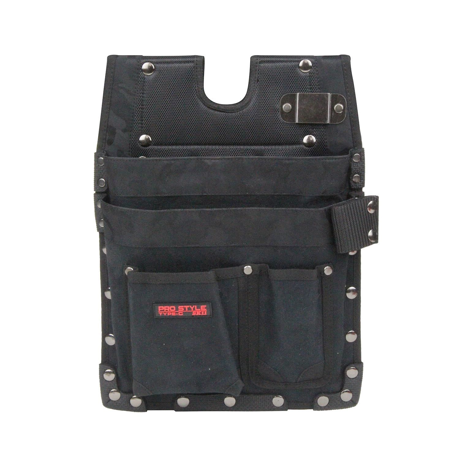 Style 型枠大工鋲止め釘袋 SK11 型枠大工鋲止め釘袋 PRO Style SPS-TC-15 スエード調 ブラック迷彩 幅280×高さ380×奥行60mm