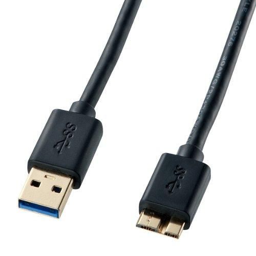 サンワサプライ USB3.0マイクロケーブル A-MicroB 1m ブラック KU30-AMC10BK