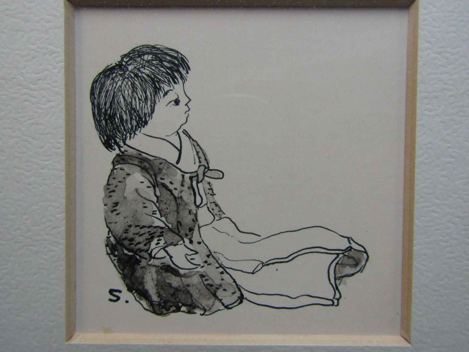 小さな ペン画 水彩画 「少女」 石川すみ 額装品 - メルカリ