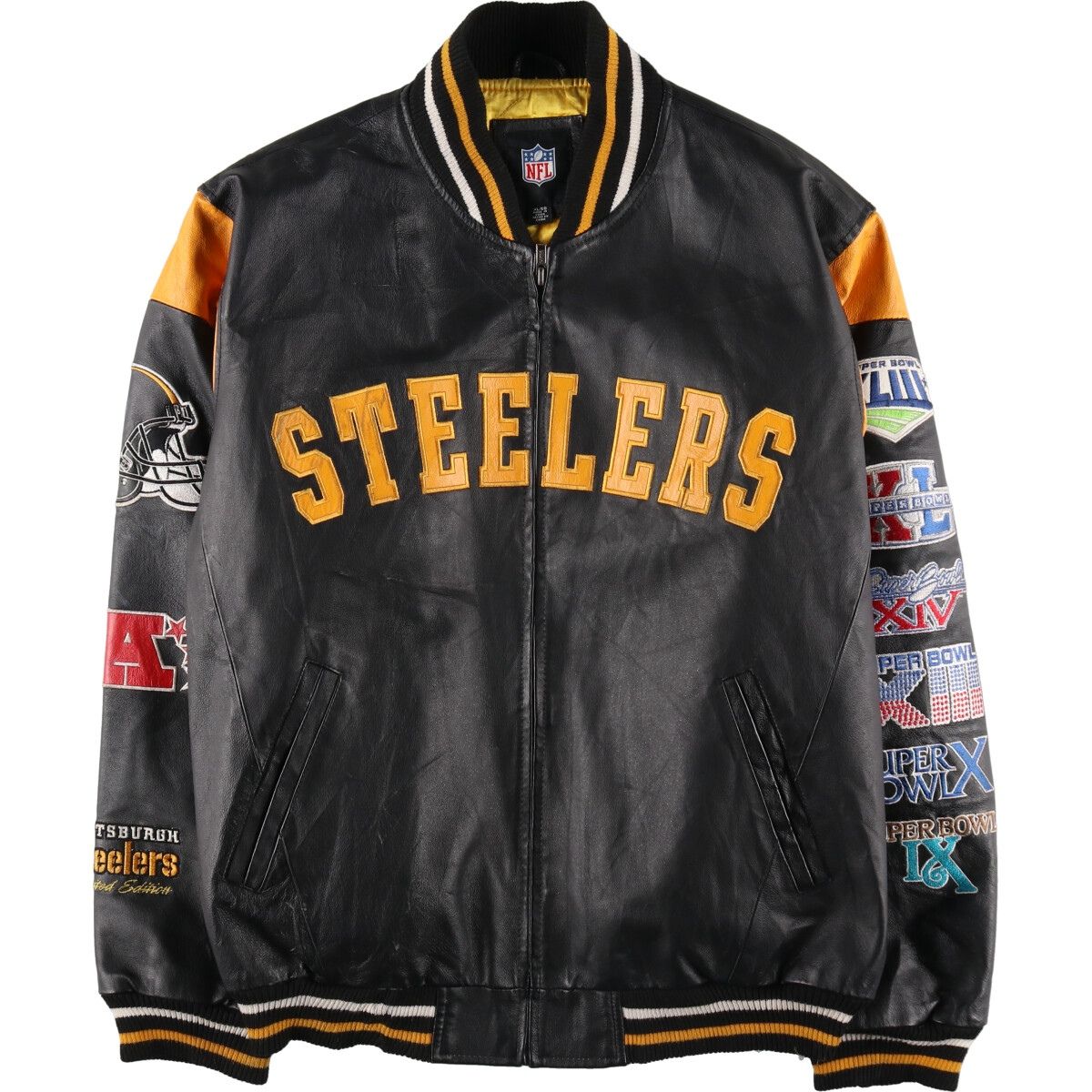 ヴィンテージ　USA製　NFL　ピッツバーグ　スティーラーズ　レザー　キャップ 90s NFL ピッツバーグ スティーラーズ レザー キャップ