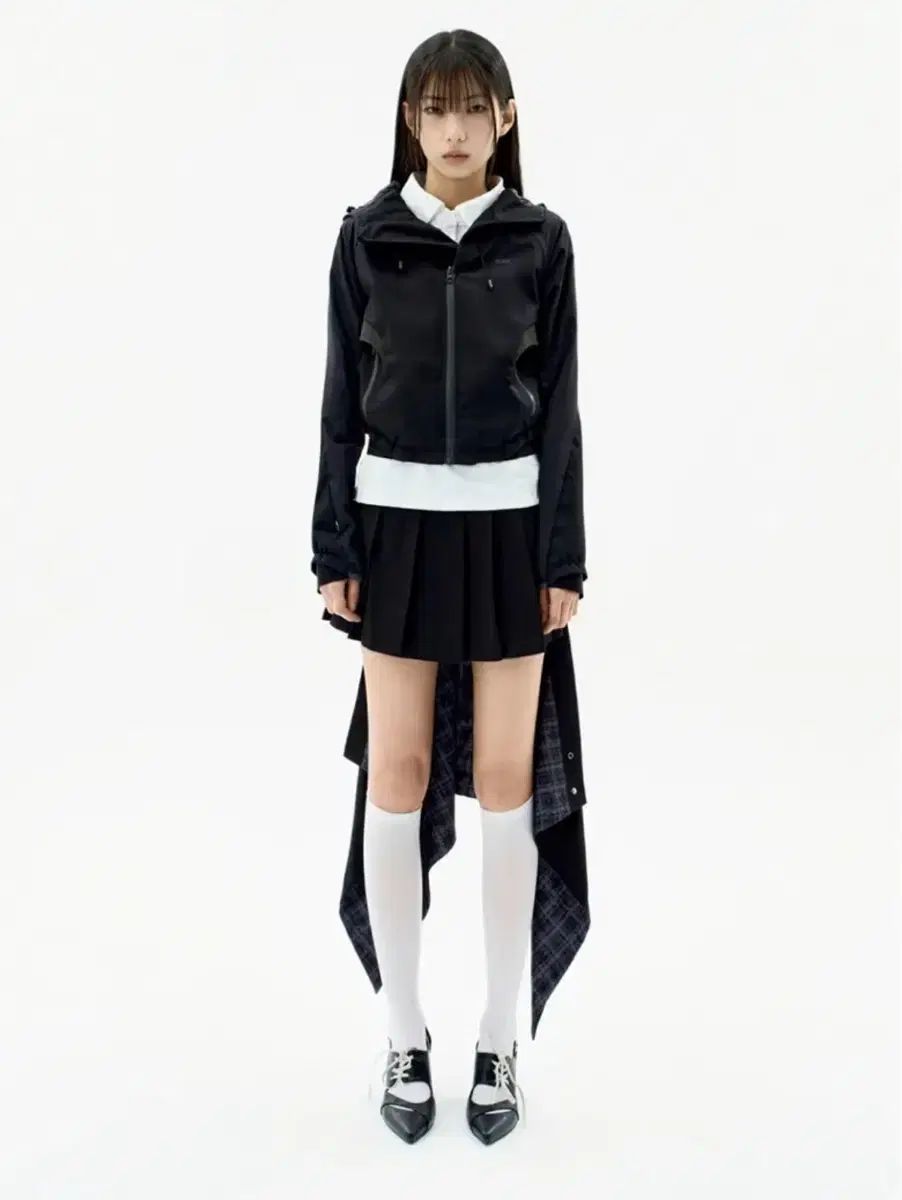 OJOS オホス Multipanel Pleats Skirt Black