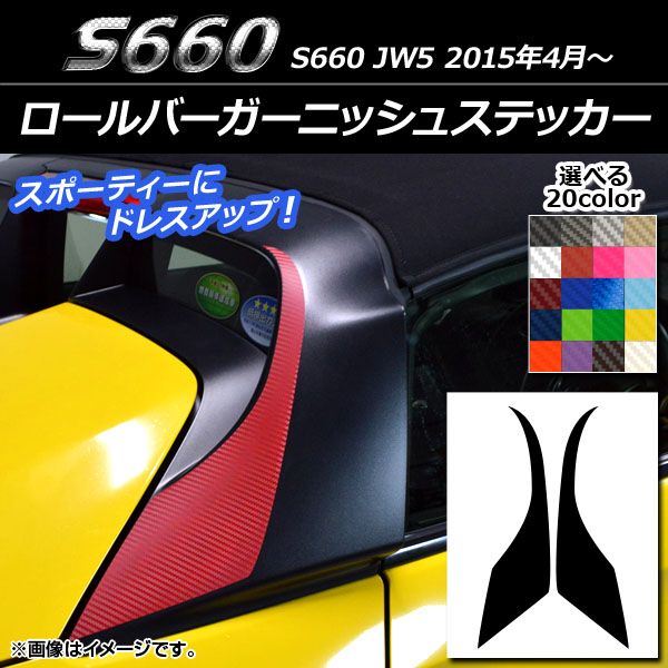 ロールバーガーニッシュステッカー ホンダ S660 JW5 2015年04月 