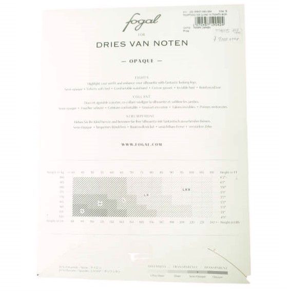 新品 DRIES VAN NOTEN ドリスヴァンノッテン イタリア製 212-001 fogal