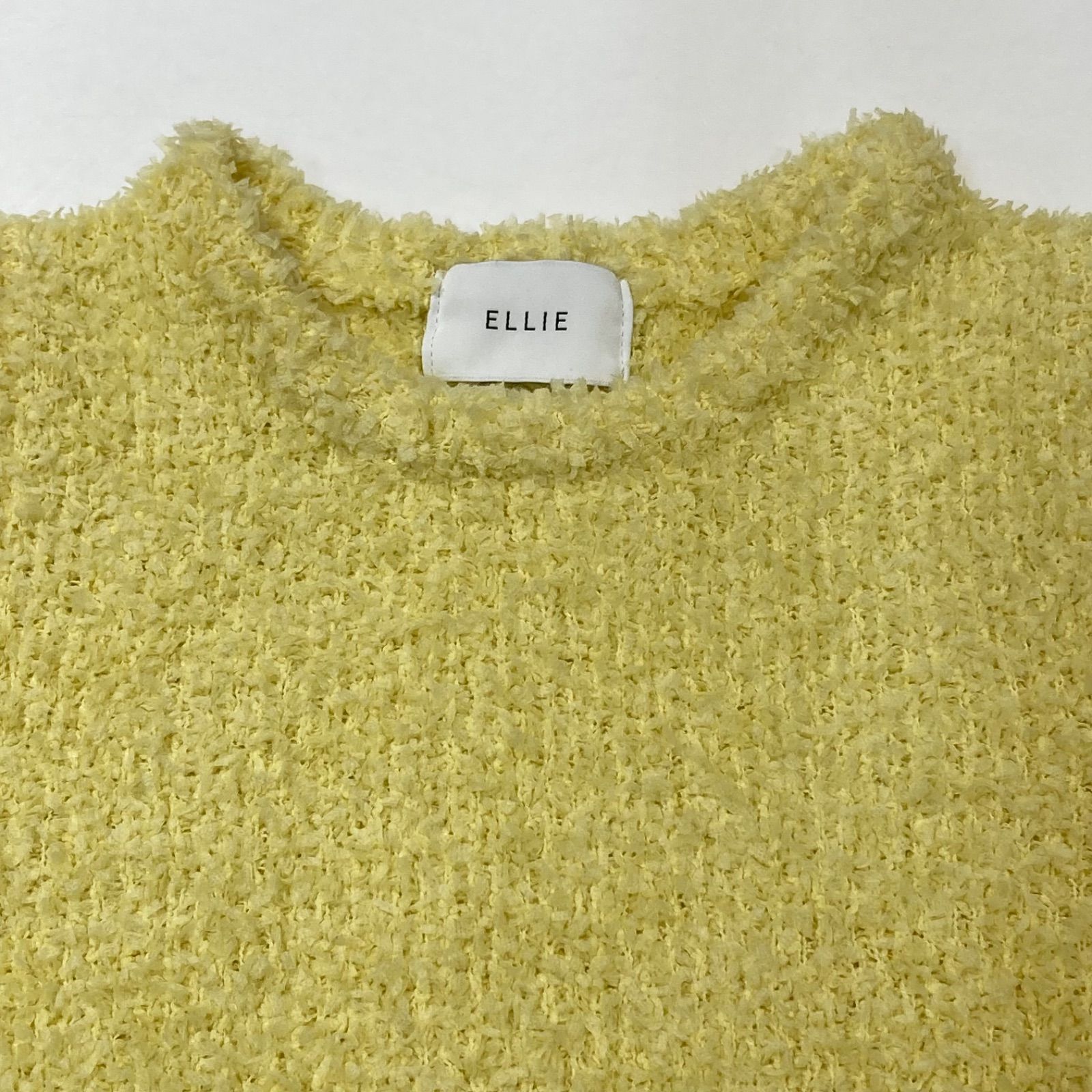 Ellie エリー　ハーフスリーブカラーニット イエロー 美品 ELLIE エリー ハーフスリーブ カラーニット イエロー