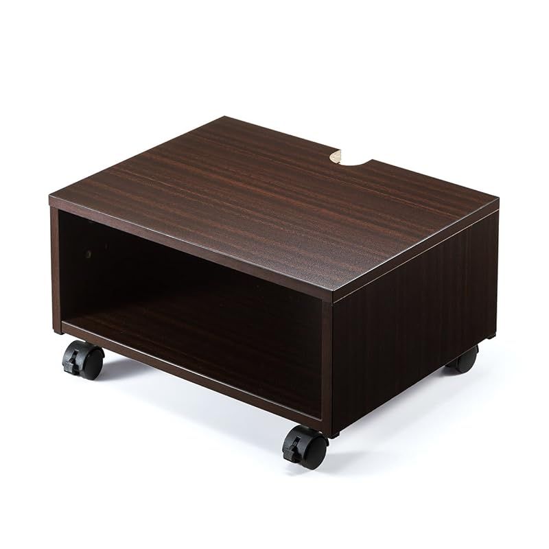 サンワダイレクト プリンタ台 テレビ台 卓上|キャスター 両対応 高さ24cm 1段 木目柄 100-PS012M 0