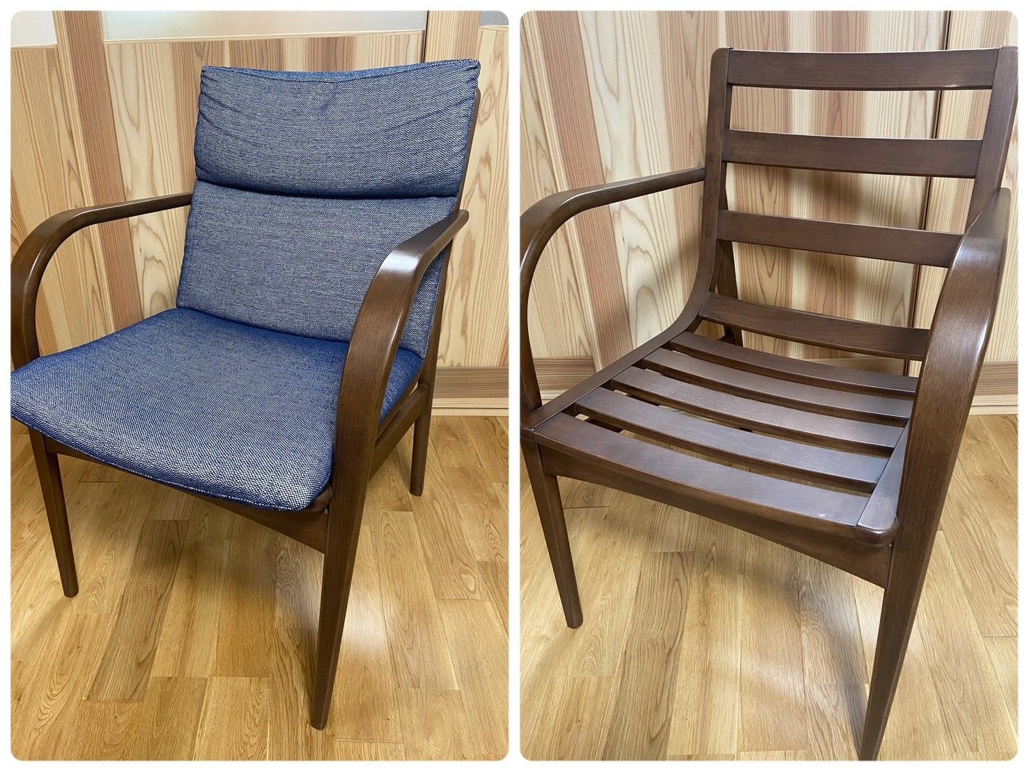 展示品　飛騨産業/HIDA/キツツキ 「チグサ」ダイニングチェア　2脚セット 8097 HIDA / 飛騨産業 L-Chair アームチェア 肘付き ダイニング