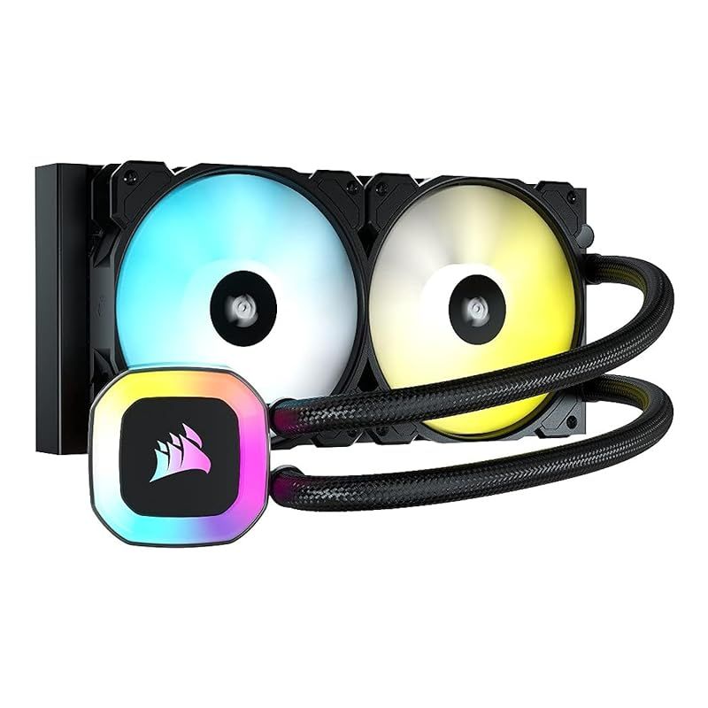 CORSAIR H100 RGB 240mmラジエーター適用 簡易水冷 CPU クーラー 2 基の SP RGB ELITE Series PWM 120 mm ファン付属 CW-9060053-WW 1