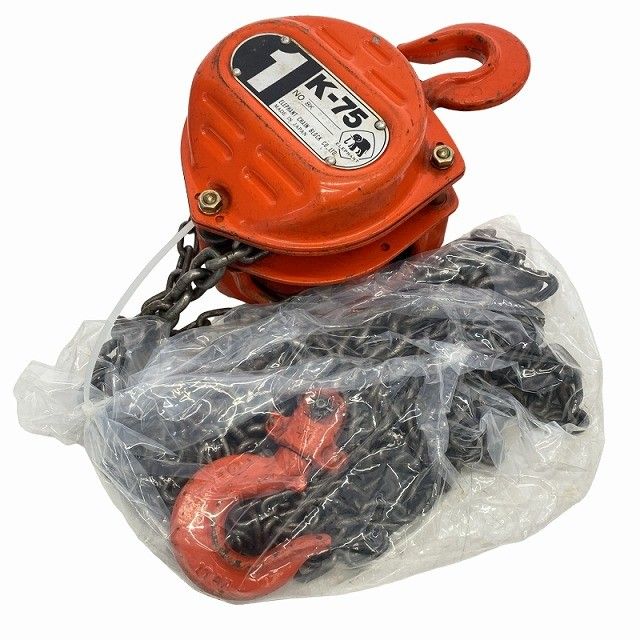 品 ELEPHANT 象印 エレファント チェーンブロック K-75 揚程2.5m 1ton 1トン 1000kg ホイスト 玉掛け 吊り 運搬 荷揚げ 116065