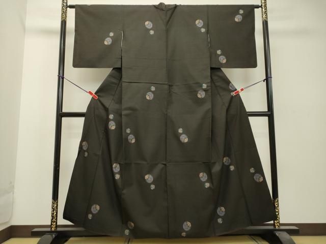 平和屋着物○本場大島紬 9マルキ 泥染め 地空き 美紀大島謹製 色紙