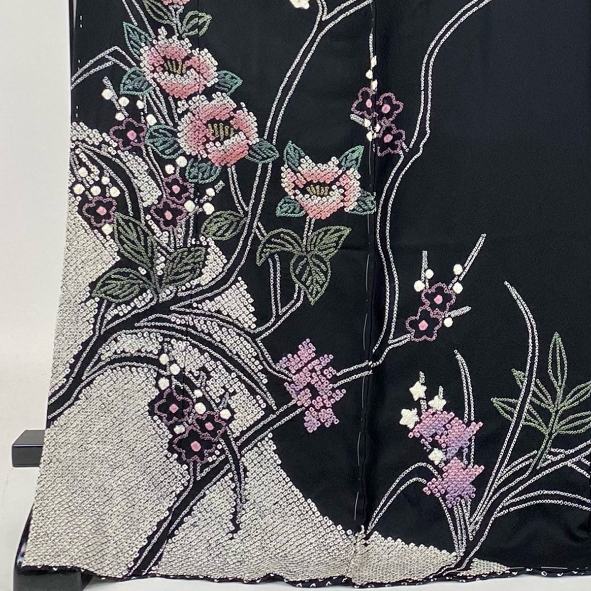 振袖　仮絵羽　新品未着用品　未仕立て 未仕立て 振袖 22点セット「OLD&NEW 振袖仮絵羽 牡丹ブーケ/紺」仮絵羽