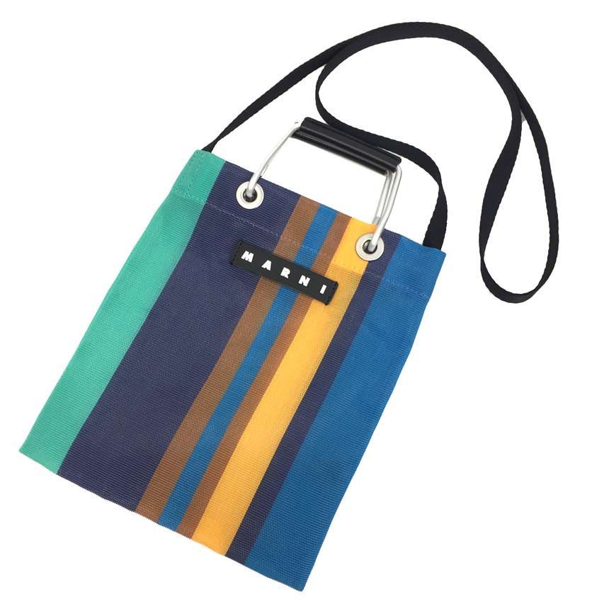 MARNI マルニ フラワー カフェ ストライプミニショルダーバッグ 