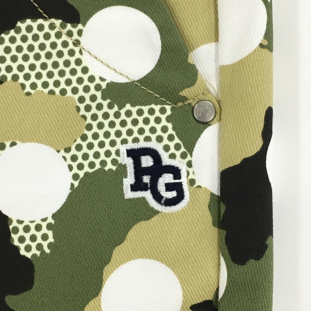 新品】パーリーゲイツ パンツ カーキ×白 カモフラ ロゴ総柄 迷彩