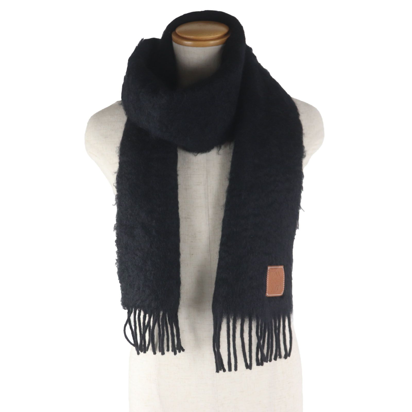 LOEWE ロエベ モヘア マフラー ブラック 黒 - マフラー/ショール在庫
