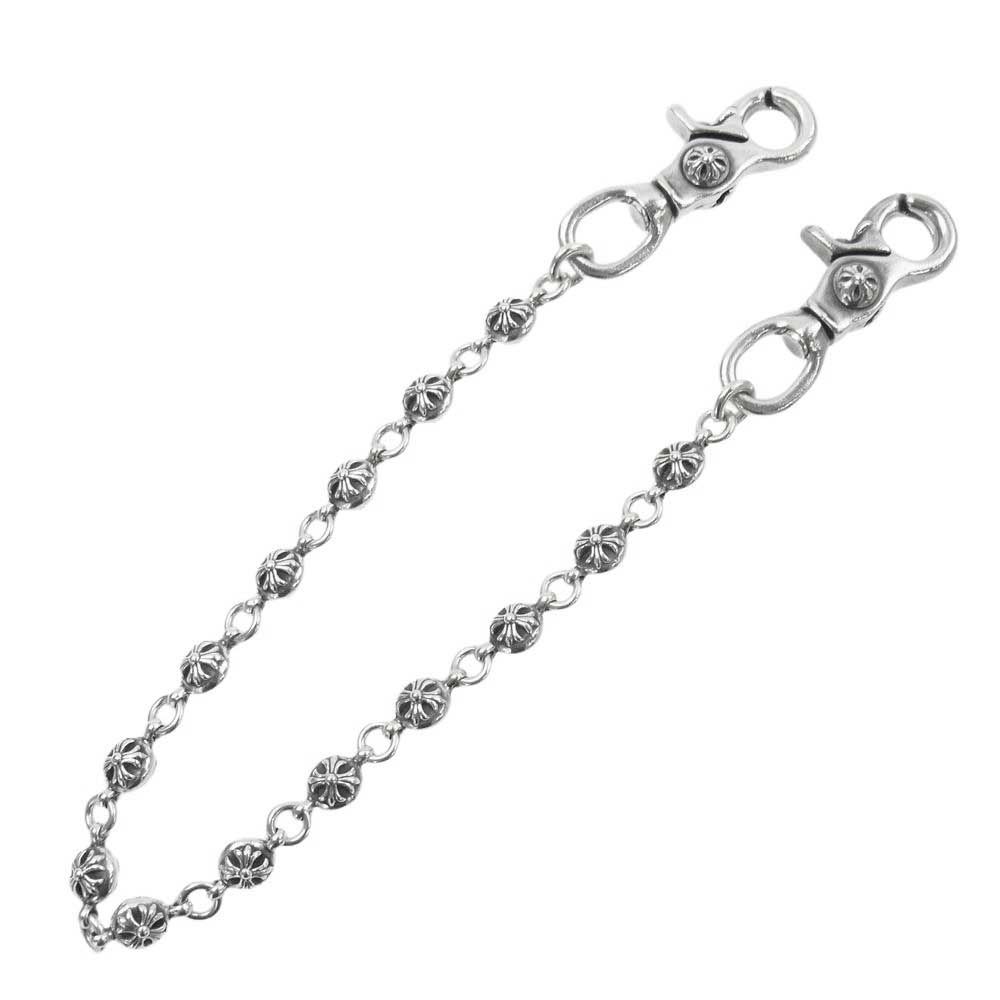 CHROME HEARTS クロムハーツ（原本無） ウォレットチェーン 1BALL SHORT-T 2クリップ ショート #1クロスボール ウォレットチェーン シルバー系【中古】