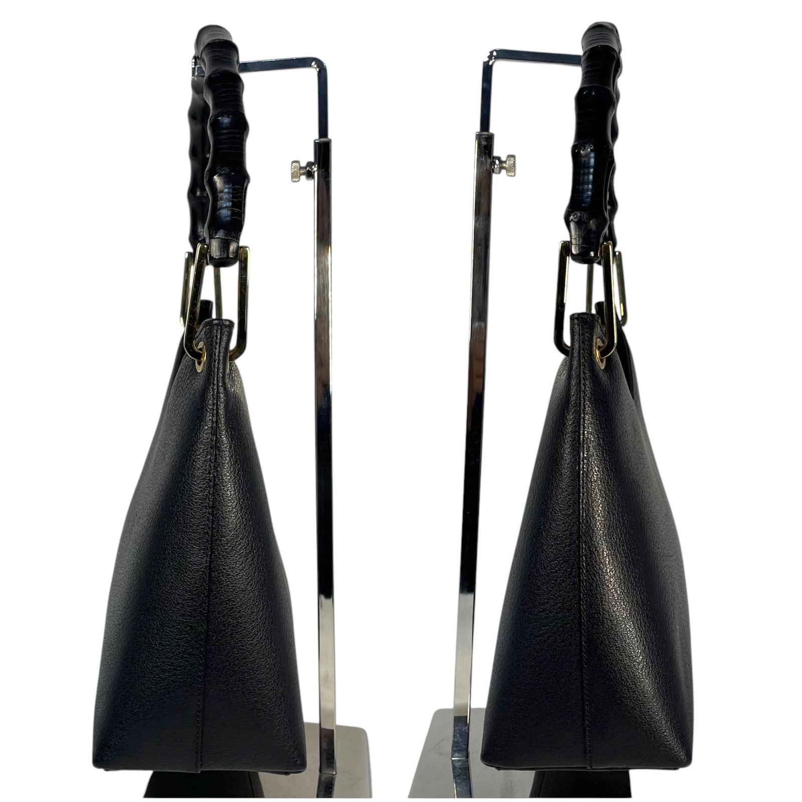 GUCCI グッチ トートバッグ ハンドバッグ バンブー ブラック レザー  