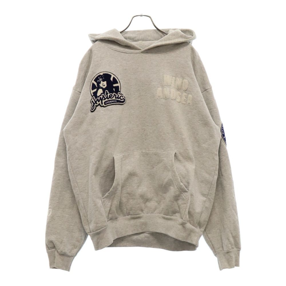 WIND AND SEA (ウィンダンシー) 20AW ×HYSTERIC GLAMOUR ヒステリックグラマー ロゴパッチプルオーバーパーカー  フーディー グレー WDS-HYS-02 - メルカリ