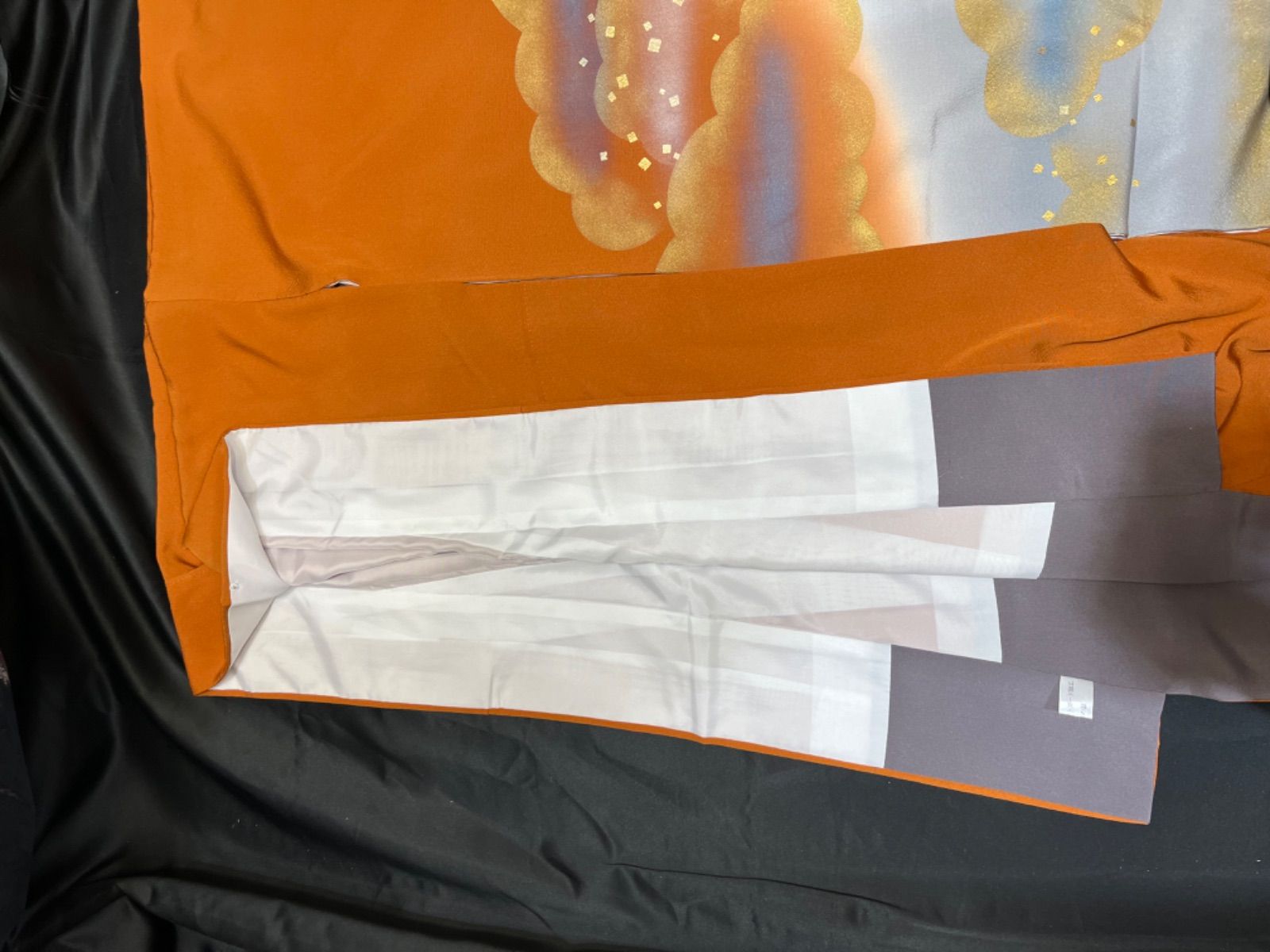 豪華絢爛綺麗美品トールサイズ身丈170cm裄丈70cmオレンジ振袖☆花井 