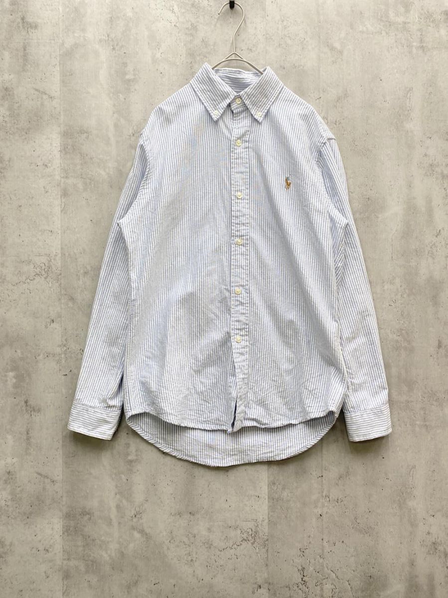 POLO RALPH LAUREN ポロ ラルフローレン ストライプ 長袖 シャツ sizeXS|白ｘ青 メンズ