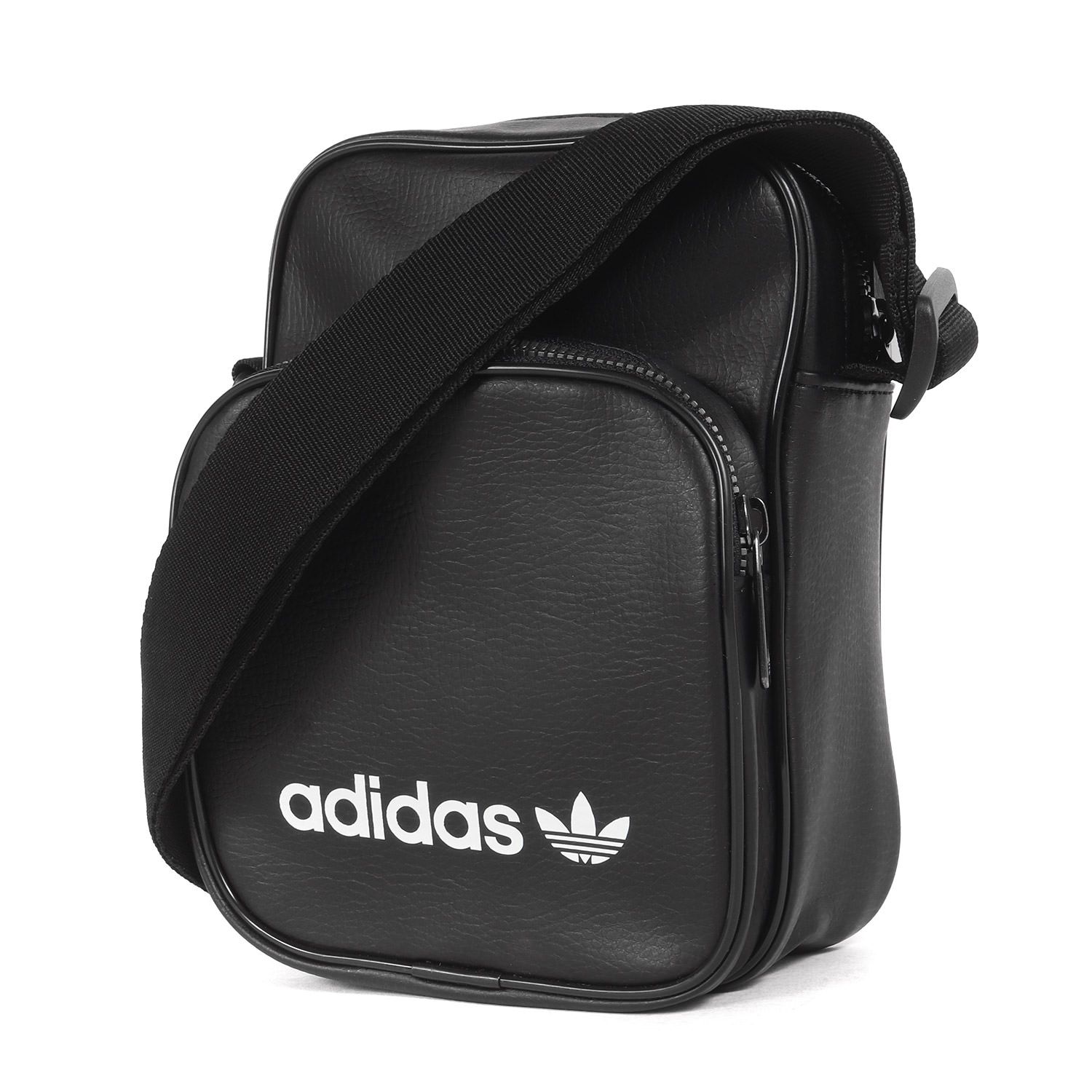 新品同様 adidas アディダス 23AW PUレザー ショルダー バッグ PU SHOULDER BAG HY4319 ミニ サコッシュ ブラック NS(15×20×6cm) ブランド カバン