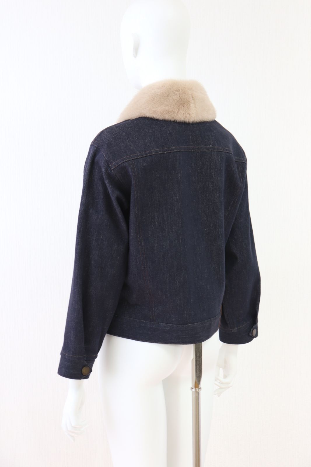 FOXEY Mink.GJ ミンクファーデニムジャケット 40913 紺/ネイビー