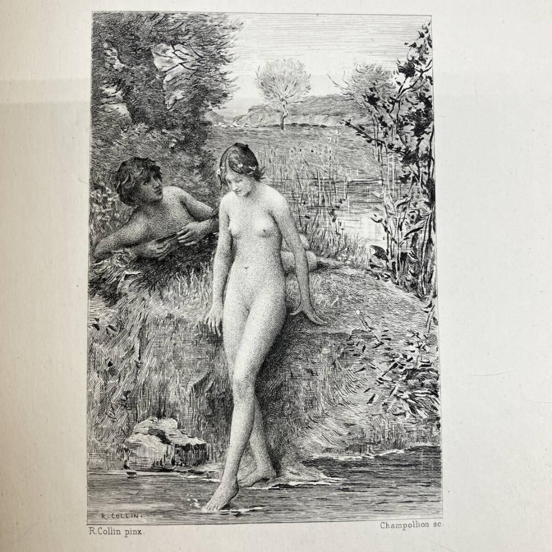 美装 挿絵本 ダフニスとクロエ ラファエル コラン 銅版画 挿絵 黒田清輝師 エッチング RaphaelCollin Daphnis et Chloe POP_KOS