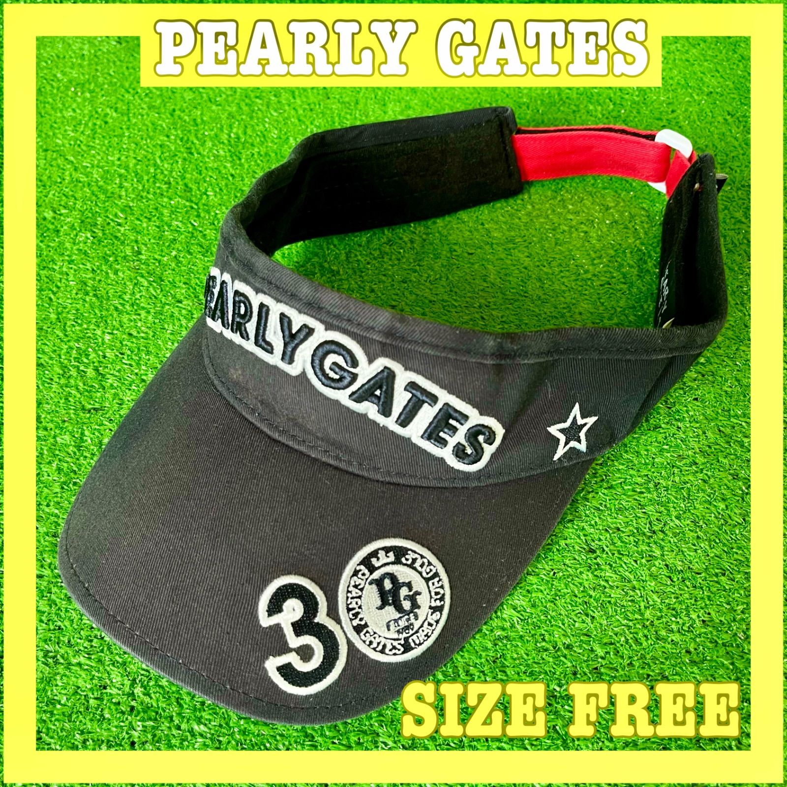 PEARLY GATES パーリーゲイツ 30周年 ロゴ刺繍 コットン ゴルフサン