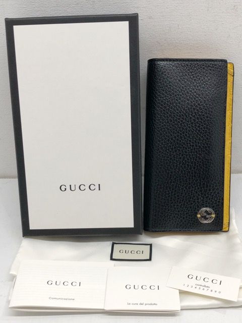 GUCCI グッチ インターロッキングG 二つ折り長財布 バイカラー