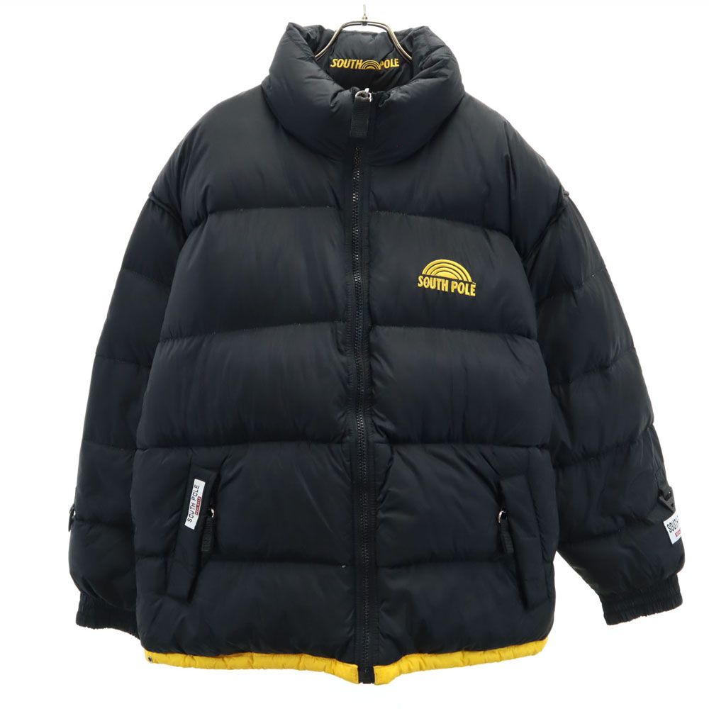 サウスポール 長袖 リバーシブル ダウンジャケット L 黒×黄 SOUTH POLE メンズ