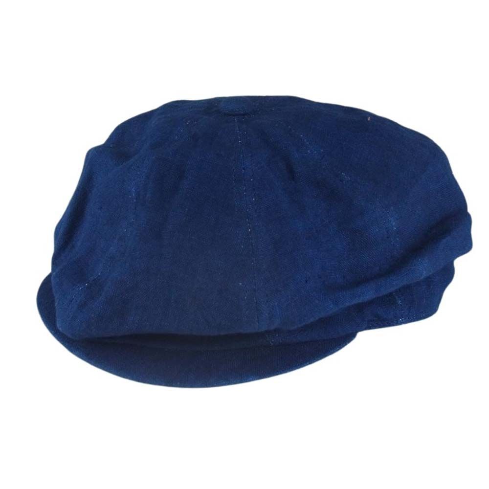 ノースノーネーム NORTH NO NAME 帽子 LINEN CASQUETTE  N・D クロスステッチ刺繍 リネン 麻 キャスケット ネイビー系 M【中古】
